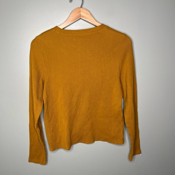 Madewell Texture & Thread Jacquard Knot-Front Top - Antique Gold - Picture 4 of 11